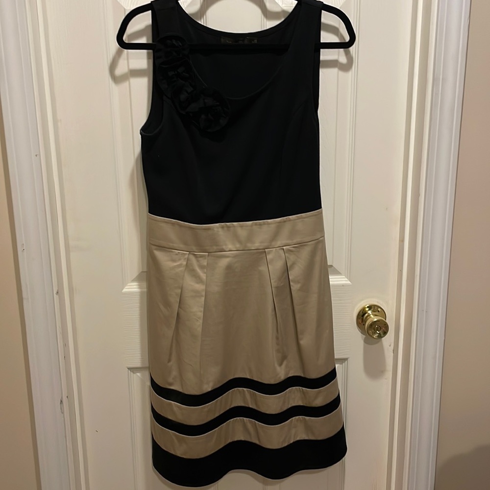 The Limited sleeveless black and tan dress